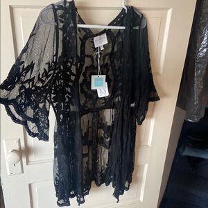 Black lace cardigan